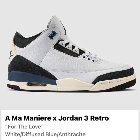 NEW!  A Ma Maniére x Air Jordan 3 Retro OG SP 'Diffused Blue' Men's Size 10.5 - Picture 1 of 7